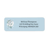 Witte Winter Dragon Sneeuwvlokken Blauw Etiket (Voorkant)