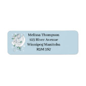 Witte Winter Dragon Sneeuwvlokken Blauw Etiket (Voorkant)