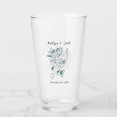 Witte Winter Dragon Sneeuwvlokken Blauw Glas (Voorkant)