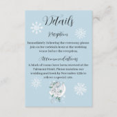 Witte Winter Dragon Sneeuwvlokken Blauw Informatiekaartje (Voorkant)