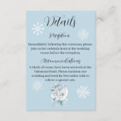 Witte Winter Dragon Sneeuwvlokken Blauw Informatiekaartje (Voorkant)