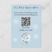 Witte Winter Dragon Sneeuwvlokken Blauw Informatiekaartje (Achterkant)