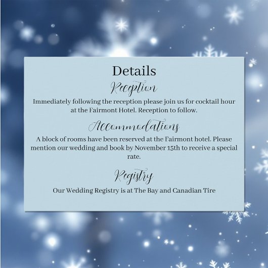 Witte Winter Dragon Sneeuwvlokken Blauw Informatiekaartje