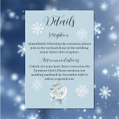 Witte Winter Dragon Sneeuwvlokken Blauw Informatiekaartje