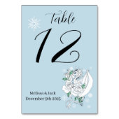 Witte Winter Dragon Sneeuwvlokken Blauw Kaart (Achterkant)