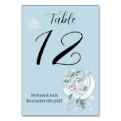 Witte Winter Dragon Sneeuwvlokken Blauw Kaart (Voorkant)