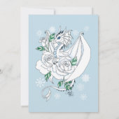 Witte Winter Dragon Sneeuwvlokken Blauw Kaart (Achterkant)