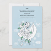 Witte Winter Dragon Sneeuwvlokken Blauw Kaart (Achterkant)