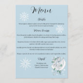 Witte Winter Dragon Sneeuwvlokken Blauw Menu (Voorkant)