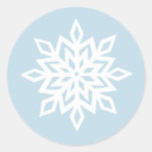Witte Winter Dragon Sneeuwvlokken Blauw Ronde Sticker (Voorkant)