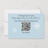 Witte Winter Dragon Sneeuwvlokken Blauw RSVP Kaartje (Achterkant)
