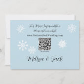 Witte Winter Dragon Sneeuwvlokken Blauw Save The Date (Achterkant)