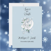 Witte Winter Dragon Sneeuwvlokken Blauw Save The Date