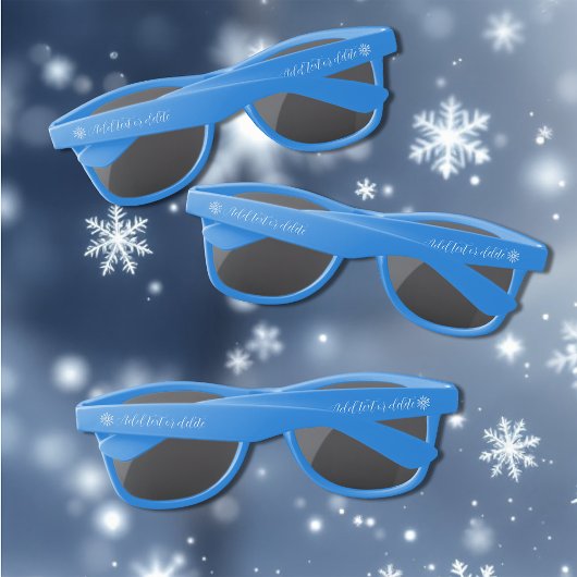 Witte Winter Dragon Sneeuwvlokken Blauw Zonnebrillen