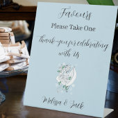 Witte Winter Dragon Snowflakes Blauwe Huwelijksgun Reclamebord Met Voetstuk