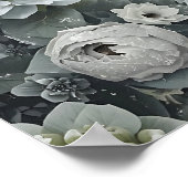 Witte Winter Hortensia Bloemstuk Kunst Centrumstuk Poster (Hoek)