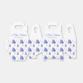 Witte Winter Ijs Blauwe Bomen Hulst Bes Kerstmis Bedankdoosjes (Uitgevouwen)