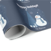 Witte Winter Kerst cadeau ideeën  blauw Cadeaupapier (Rol Hoek)