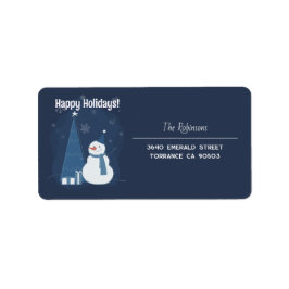 Witte Winter Kerst cadeau ideeën blauw Etiket