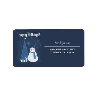 Witte Winter Kerst cadeau ideeën  blauw Etiket