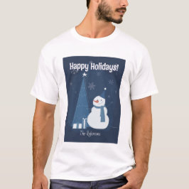 Witte Winter Kerst cadeau ideeën blauw T-shirt