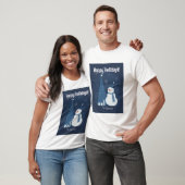 Witte Winter Kerst cadeau ideeën  blauw T-shirt (Unisex)