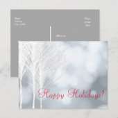 Witte Winter Kerstdorp Bomen Kerstkaart Feestdagenkaart (Voorkant / Achterkant)