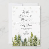 Witte Winter Kerstmis Sneeuw Bruiloft Kaart (Voorkant)