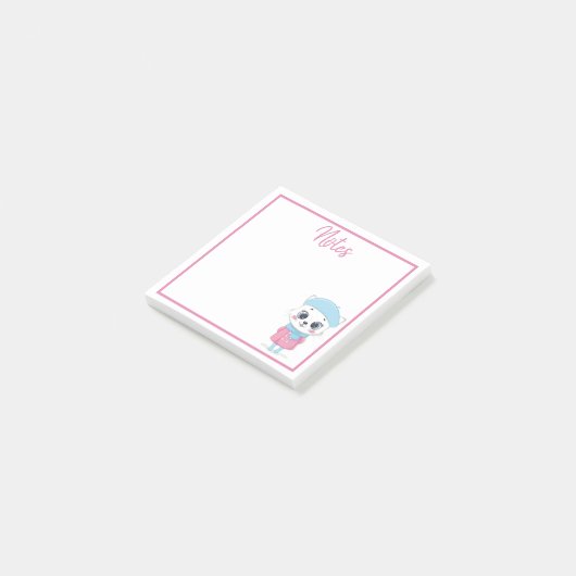 Witte Winter Kitten Post-it Briefjes Post-it® Notes (Schuin)