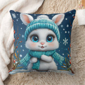 ❄️ Witte Winter Konijn Knus Decoratie Cadeau 🐰 Kussen (Deken)