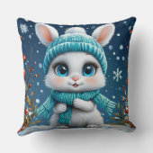 ❄️ Witte Winter Konijn Knus Decoratie Cadeau 🐰 Kussen (Achterkant)