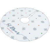 Witte winter Laat het sneeuwen aangepaste naam Kerstboom Rok (Gekanteld)