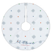 Witte winter Laat het sneeuwen aangepaste naam Kerstboom Rok (Voorkant)