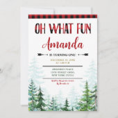 Witte Winter Lumberjack Oh Wat leuk Eerste Verjaar Kaart (Voorkant)