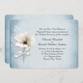 Witte Winter Papaver bruiloft uitnodiging (Voorkant / Achterkant)