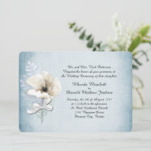 Witte Winter Papaver bruiloft uitnodiging (Staand voorkant)