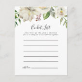 Witte Winter Pioen Bloemen Bucket List Kaarten (Voorkant)