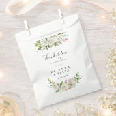 Witte Winter Pioen Bloemen Dank u Bruiloft Bedankzakje (Geknipt)