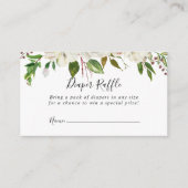 Witte Winter Pioen Bloemenluier Raffle Ticket Informatiekaartje (Voorkant)