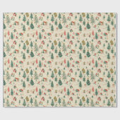 Witte winter: sneeuw, bomen en skiërs cadeaupapier (Vlak)