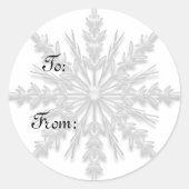 Witte Winter Sneeuwvlok Gift Labels (Voorkant)
