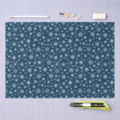 Witte Winter Sneeuwvlok Marine Blauw Tissuepapier (Craft)