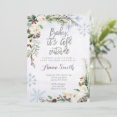 Witte Winter Sneeuwvlokken Baby shower Kaart (Staand voorkant)