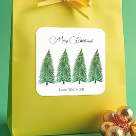 Witte Winter Vakantie Country Beauty Vierkante Sticker