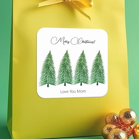 Witte Winter Vakantie Country Beauty Vierkante Sticker