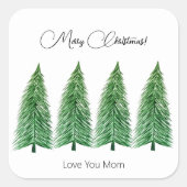 Witte Winter Vakantie Country Beauty Vierkante Sticker (Voorkant)