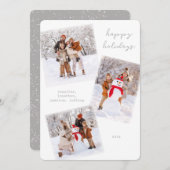 Witte Winter Vrolijke Kerstkaart (Voorkant / Achterkant)