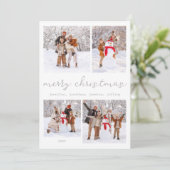 Witte Winter Vrolijke Kerstkaart (Staand voorkant)