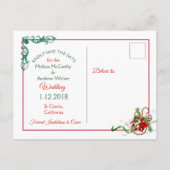 Witte Winter Wedding Thema Save the Date Briefkaar Aankondigingskaart (Achterkant)