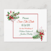Witte Winter Wedding Thema Save the Date Briefkaar Aankondigingskaart (Voorkant)